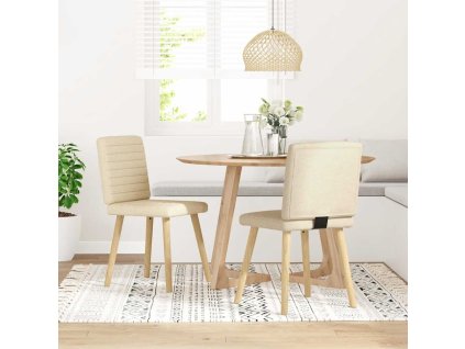 vidaXL Jídelní židle 2 ks krémové textil