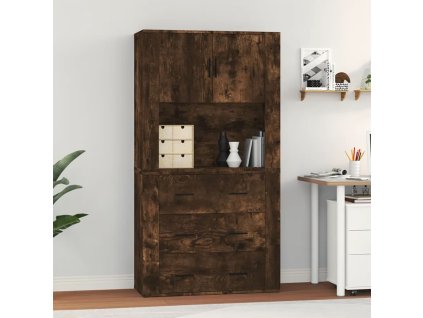 vidaXL Skříň highboard kouřový dub kompozitní dřevo