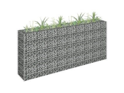 vidaXL Gabionový vyvýšený záhon pozinkovaná ocel 180 x 30 x 90 cm