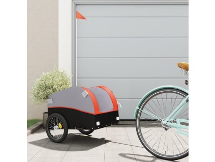 vidaXL Vozík za kolo černý a oranžový 30 kg železo