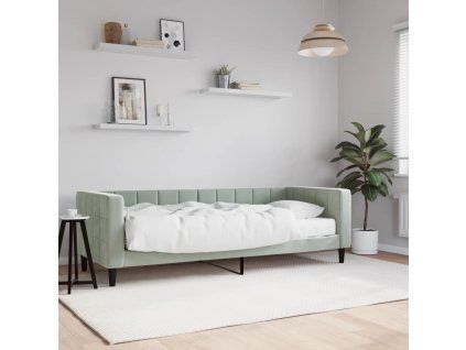 vidaXL Válenda s matrací světle šedá 80 x 200 cm samet