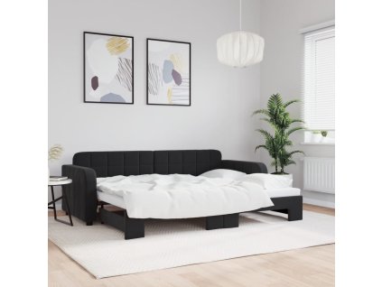 vidaXL Válenda s přistýlkou černá 80 x 200 cm samet
