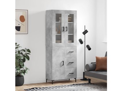 vidaXL Skříň highboard betonově šedá 69,5x34x180 cm kompozitní dřevo