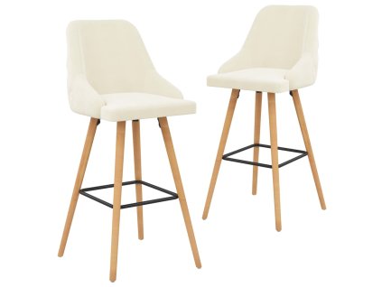 vidaXL Barové židle 2 ks krémové samet