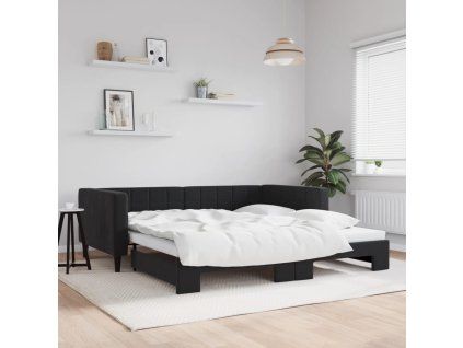 vidaXL Válenda s přistýlkou černá 100 x 200 cm samet