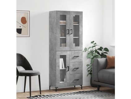 vidaXL Skříň highboard betonově šedá 69,5x34x180 cm kompozitní dřevo