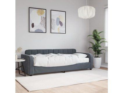 vidaXL Válenda s matrací tmavě šedá 80 x 200 cm samet