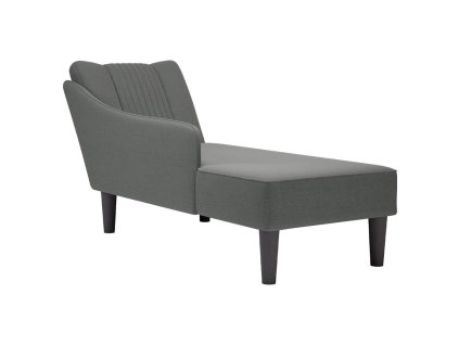 vidaXL Lenoška s pravou područkou tmavě šedá textil