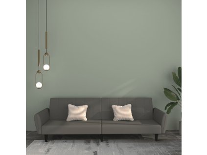 vidaXL 2místná rozkládací pohovka tmavě šedá samet