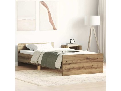 vidaXL Rám postele bez matrace Řemeslnický dub Dřevěné konstrukce