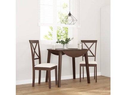 vidaXL Jídelní židle s polštáři 2 ks Hnědá masivní dřevěná guma