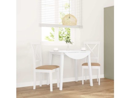 vidaXL Jídelní židle s polštáři 2 ks bílé masivní dřevo gumové