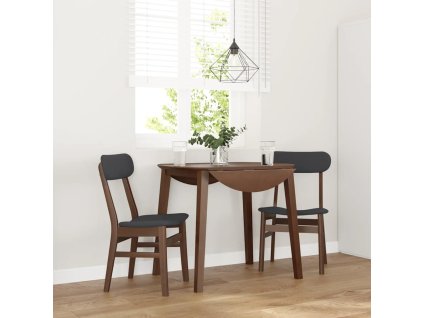 vidaXL Jídelní židle s polštáři 2 ks Hnědá masivní dřevěná guma