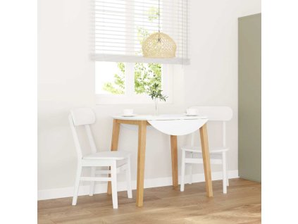 vidaXL Jídelní židle 2 ks bílé masivní dřevo gumové