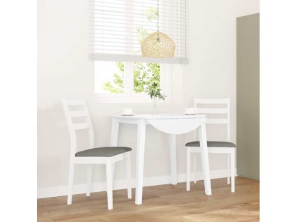 vidaXL Jídelní židle s polštáři 2 ks bílé masivní dřevo gumové