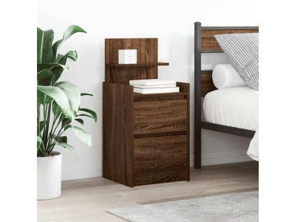 vidaXL Noční skříňky se 2 zásuvkami 2 ks Hnědý dub 38x34x80 cm