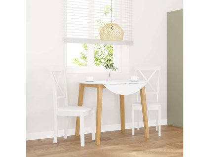 vidaXL Jídelní židle 2 ks bílé masivní dřevo gumové