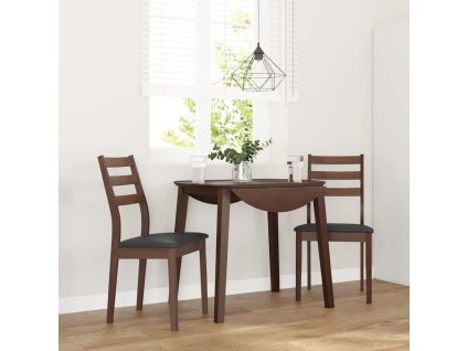 vidaXL Jídelní židle s polštáři 2 ks Hnědá masivní dřevěná guma