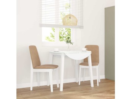 vidaXL Jídelní židle s polštáři 2 ks bílé masivní dřevo gumové