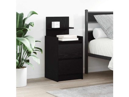vidaXL Noční skříňky se 2 zásuvkami 2 ks černé 38x34x80 cm