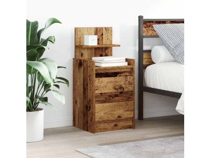 vidaXL Noční skříňky se 2 zásuvkami 2 ks Staré dřevo 38x34x80 cm