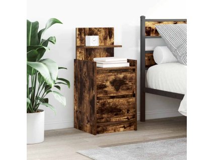 vidaXL Noční skříňky se 2 zásuvkami 2 ks Kouřový dub 38x34x80 cm