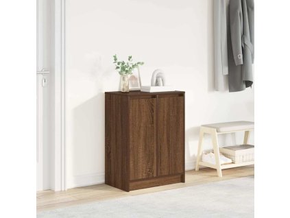 vidaXL Botník hnědý dub 57x34x76 cm kompozitní dřevo