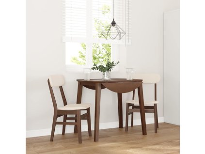 vidaXL Jídelní židle s polštáři 2 ks Hnědá masivní dřevěná guma