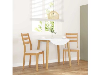 vidaXL Jídelní židle s polštáři 2 ks přírodní masivní dřevo gumové