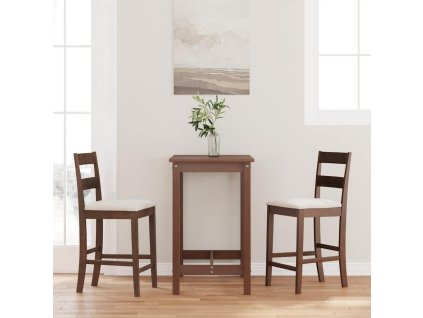 vidaXL Barové stoličky s polštáři 2 ks Hnědý masivní dřevěný kaučuk