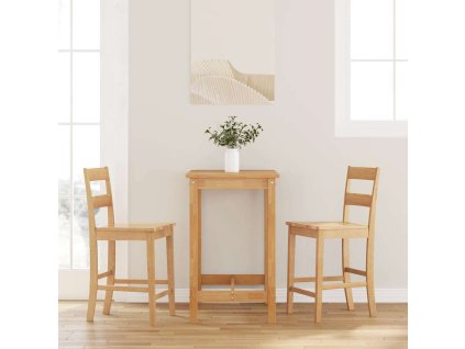 vidaXL Barové stoličky 2 ks Přírodní masivní dřevo Guma