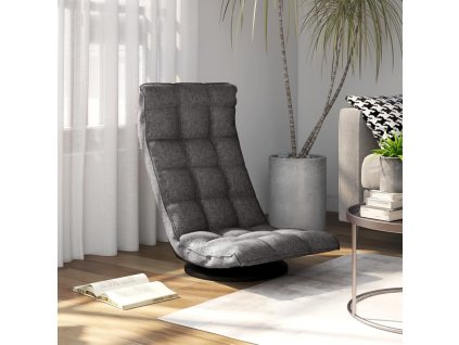 vidaXL Otočná lenoška na podlahu světle šedá textil