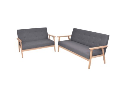 vidaXL 2dílná sedací souprava textilní čalounění tmavě šedá