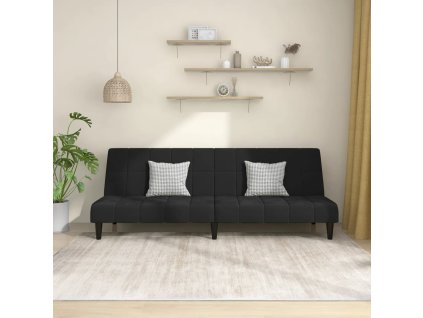 vidaXL 2místná rozkládací pohovka černá samet