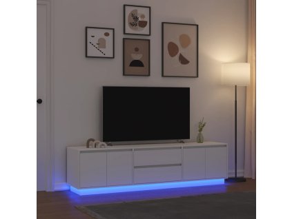 vidaXL TV skříňka s LED osvětlením bílá 193,5x41x50 cm