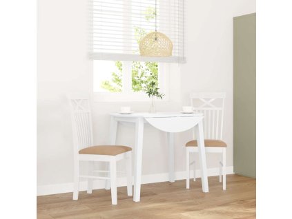 vidaXL Jídelní židle s polštáři 2 ks bílé masivní dřevo gumové