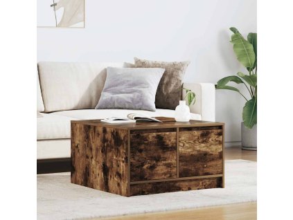 vidaXL Konferenční stolek se zásuvkami Uzený dub 70,5x70x40 cm