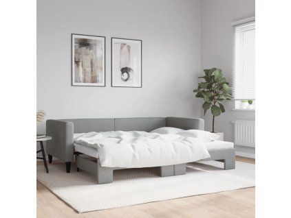 vidaXL Válenda s přistýlkou světle šedá 90 x 200 cm textil