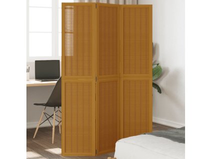 vidaXL Paraván 3dílný hnědý masivní dřevo pavlovnie