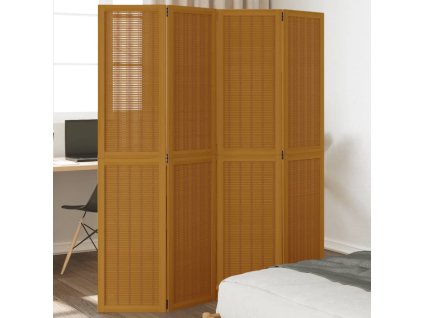 vidaXL Paraván 4dílný hnědý masivní dřevo pavlovnie