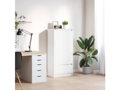 vidaXL Skříňka se zásuvkou bílá 55,5x34x119,5 cm kompozitní dřevo