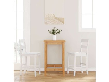 vidaXL Barové stoličky 2 ks bílé masivní dřevo gumové