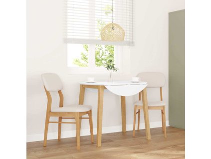 vidaXL Jídelní židle s polštáři 2 ks přírodní masivní dřevo gumové