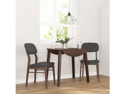 vidaXL Jídelní židle s polštáři 2 ks Hnědá masivní dřevěná guma