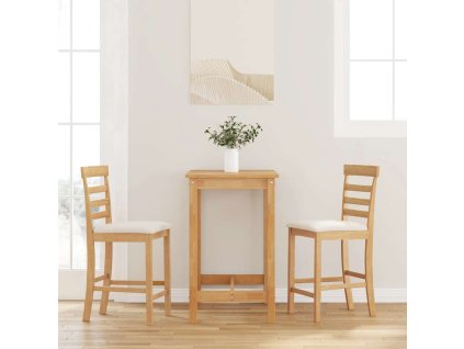 vidaXL Barové stoličky s polštáři 2 ks Přírodní masivní dřevo Guma