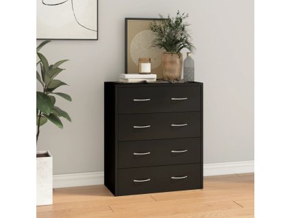 vidaXL Příborník se 4 zásuvkami 60 x 30,5 x 71 cm černý