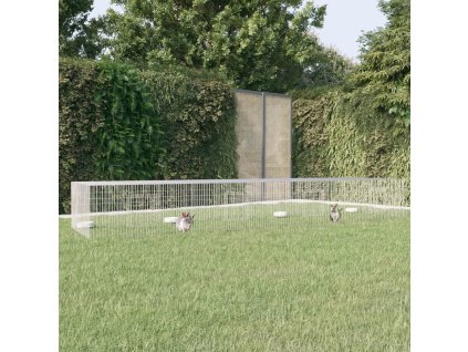vidaXL 4dílná klec pro králíka 433 x 109 x 54 cm pozinkované železo