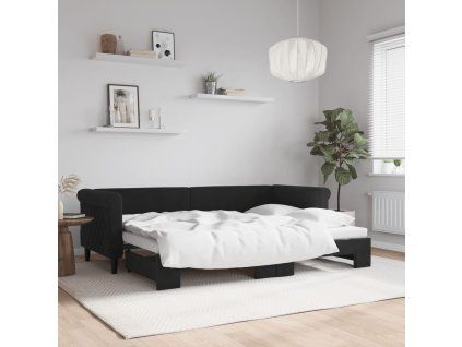vidaXL Válenda s přistýlkou černá 80 x 200 cm samet