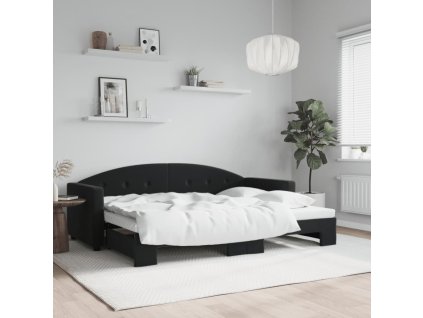 vidaXL Válenda s přistýlkou černá 80 x 200 cm samet