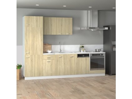vidaXL 7dílná sada kuchyňských skříněk "Lyon" dub sonoma, konstrukční dřevo